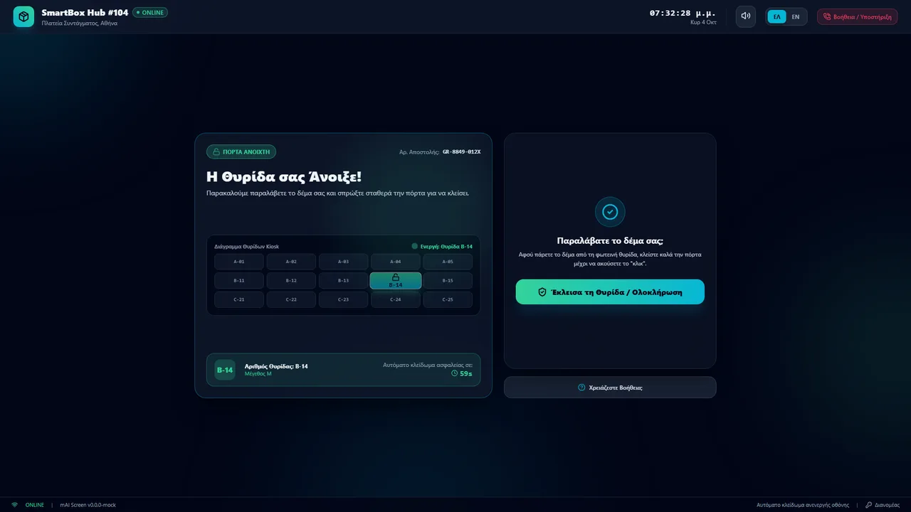 Η οθόνη της θυρίδας, πρότυπο Midnight, Η πόρτα άνοιξε